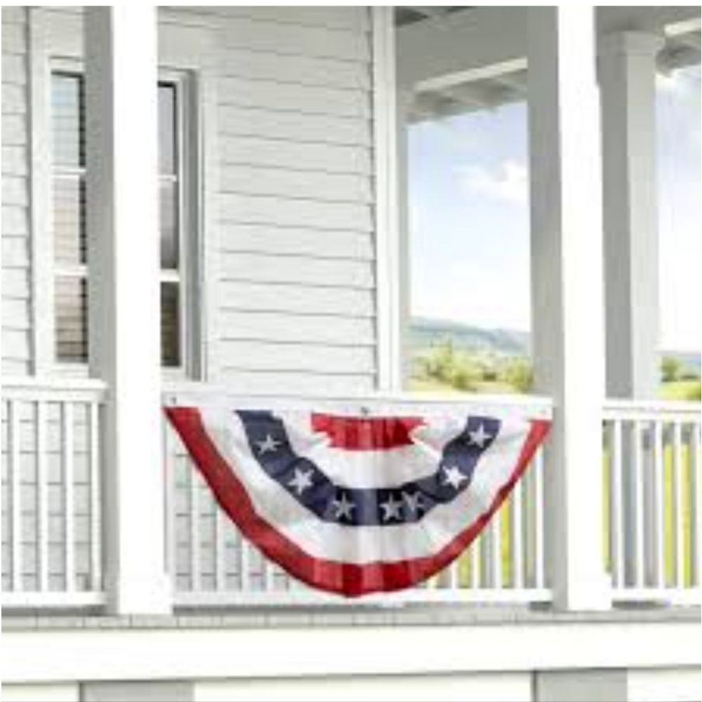 New 1.5' x 3' USA Pleated Half Fan Flag Bunting Patriotic Stars & Stripes Banner